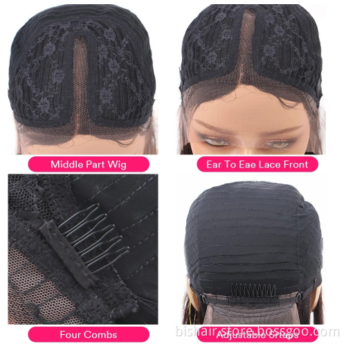 Deep wave front lace wig 100% real hair suitable for ladies natural color non-adhesive lace wig 150% density Brazilian hair wig
